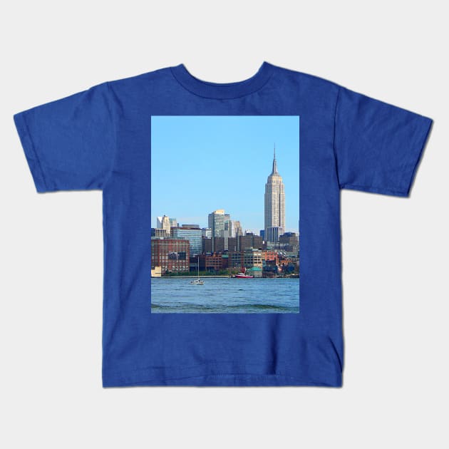 Manhattan Skyline as Seen From Hoboken, NJ Kids T-Shirt by SusanSavad